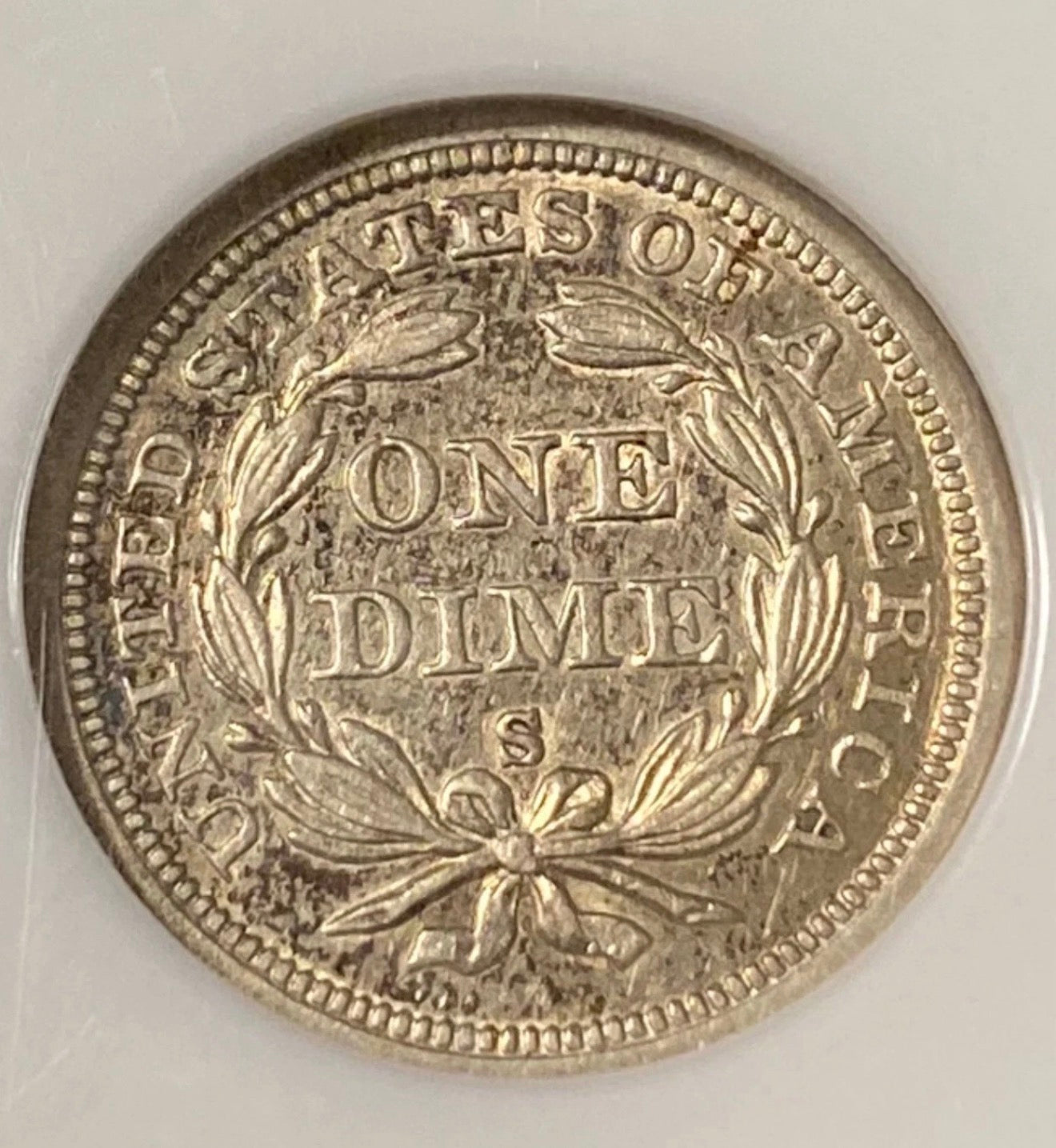1860-S Seated Liberty Dime - NGC AU58
