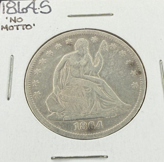 1864-S Seated Liberty Half Dollar - Fine Details - Civil War Era