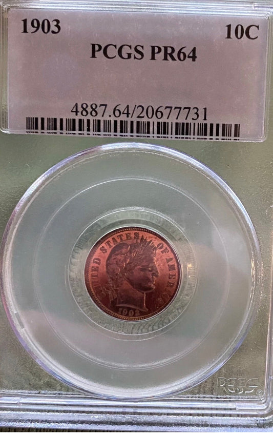 1903 Proof Barber Dime - PCGS MS64
