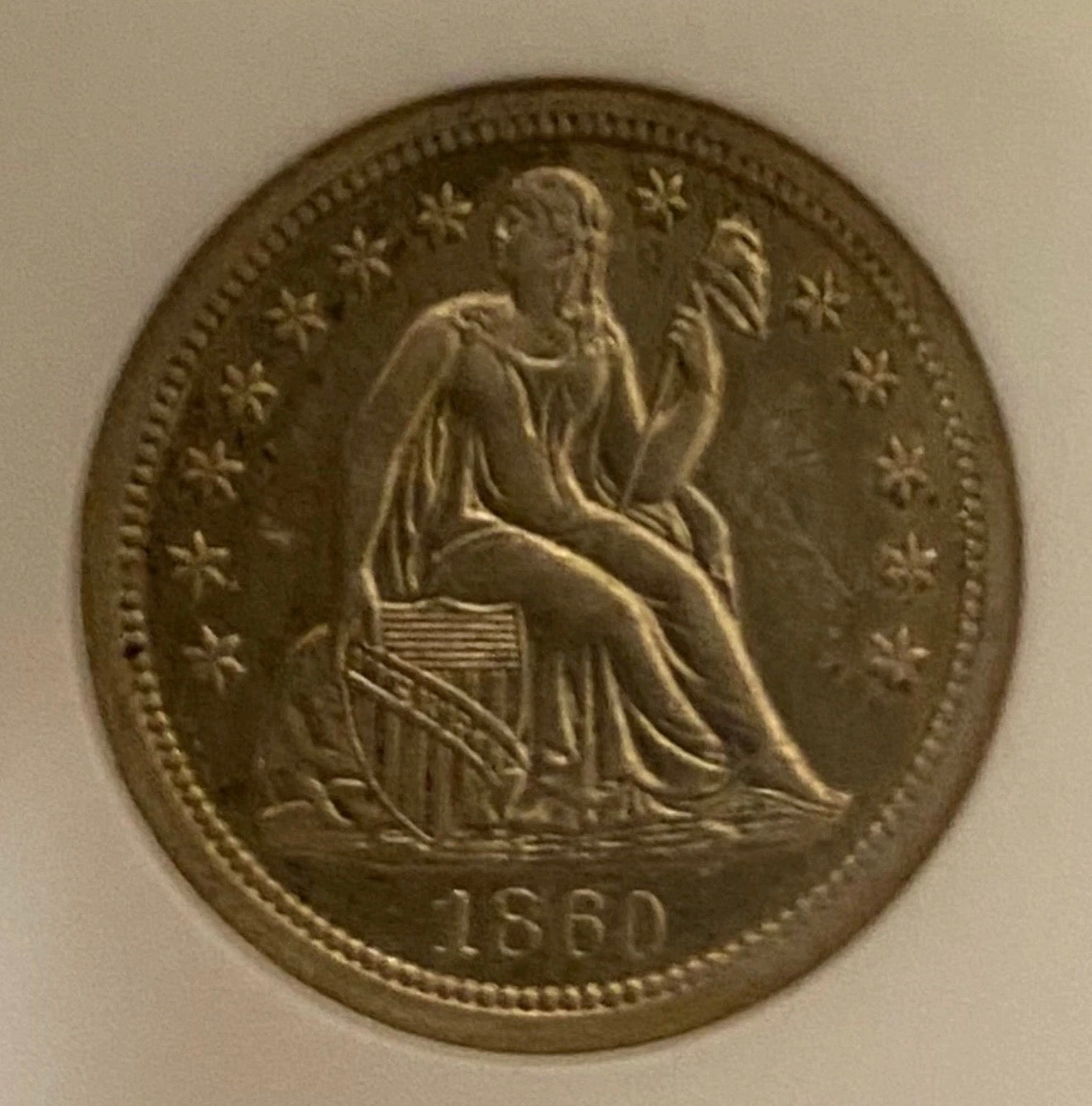 1860-S Seated Liberty Dime - NGC AU58